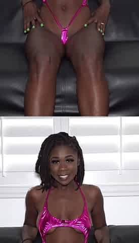 Hot Ebony Hazel Grace Interracial Rough Sex & Drinks Piss