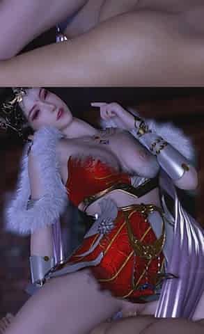 3D Sexy Asian Cosplay Queen Naked Her Shaved Pussy
