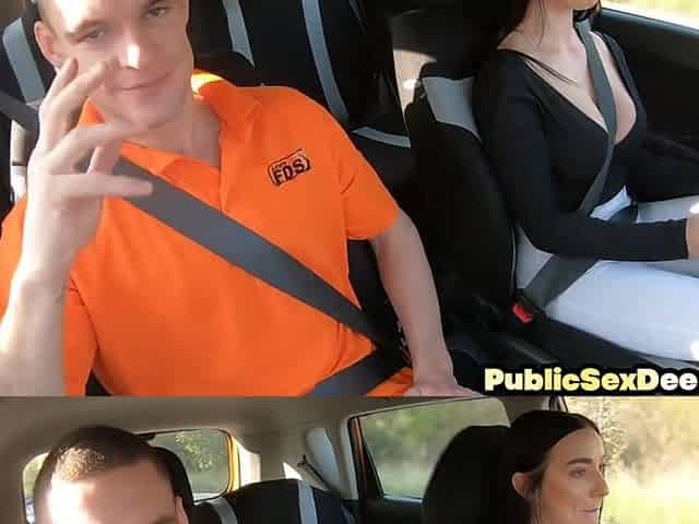 Real petite driving learner pussyeaten