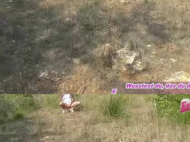 German golden-haired gets drilled hard in the booty in the forest