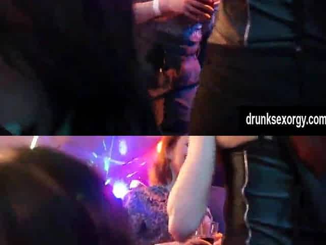 Sinfully lesbian babes gets wild in a club