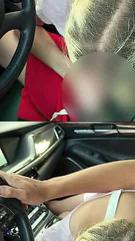 That babe jumps her large butt on my weenie right in the car