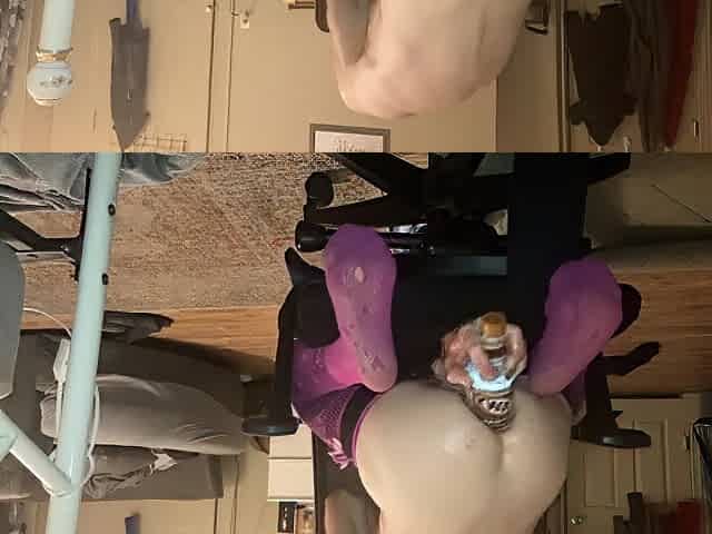 I love when my butt is pounded and a large rod rests in my mouth as I gag on it
