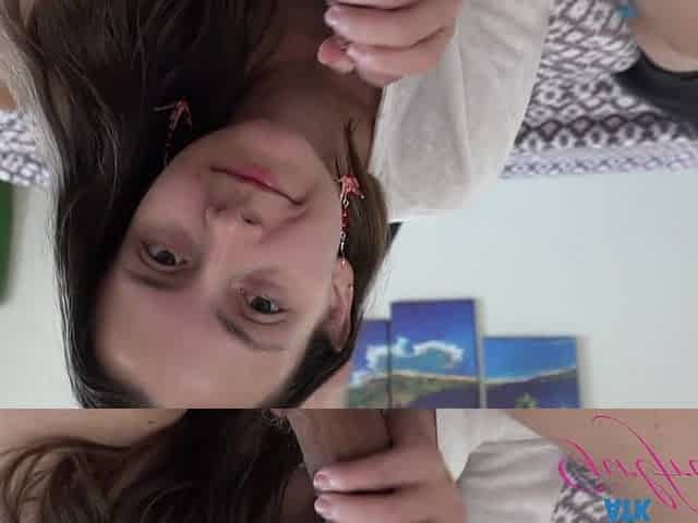 Serena Hill milking that knob with her gorgeous throat and wanking it with her hot butt feet POV