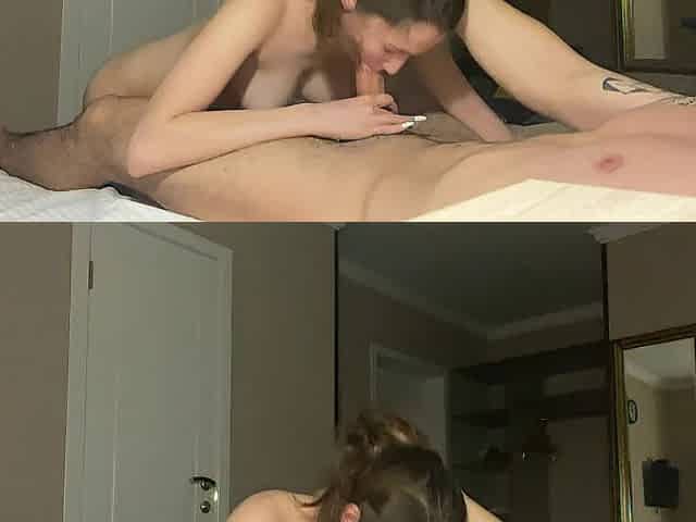 wet russian hotty takes it in her throat and then groans loudly from climax