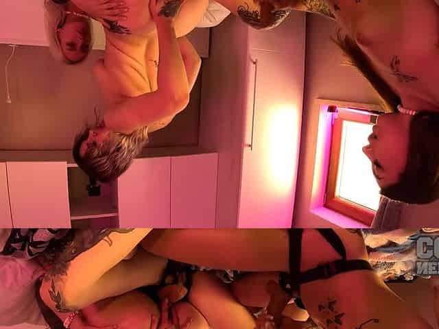 Dirty Threesome Strapon Double Fuck Cheri And Dora Dp Double Penetration Fuck Sam Big Boobs On Vacay