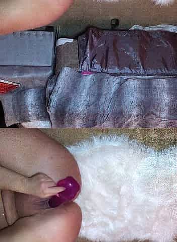 Pink pussy busty babe solo toy vibration during masturbation