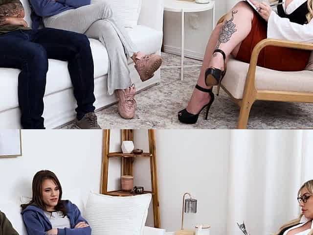 Therapist Joins Blindfold Threesome