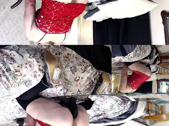 Lesley CD in red underware my hawt booty BBC sissy training