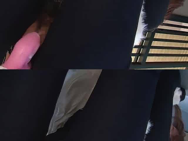 Young Shy Asian Gets A Hole In Her Jeans And Gets Toyed With Pink Dildo