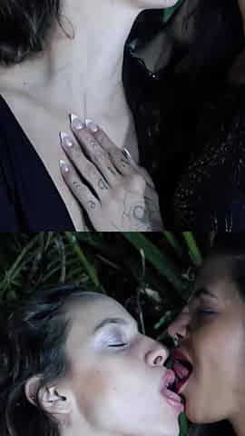 Intense Kisses with a Brunette in the Garden!