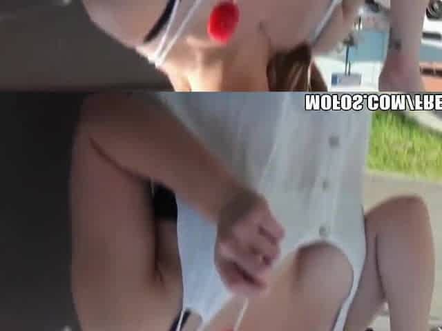 Home city whore is picked up at the bus stop in POV bang