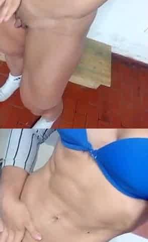 Blonde solo jerking off