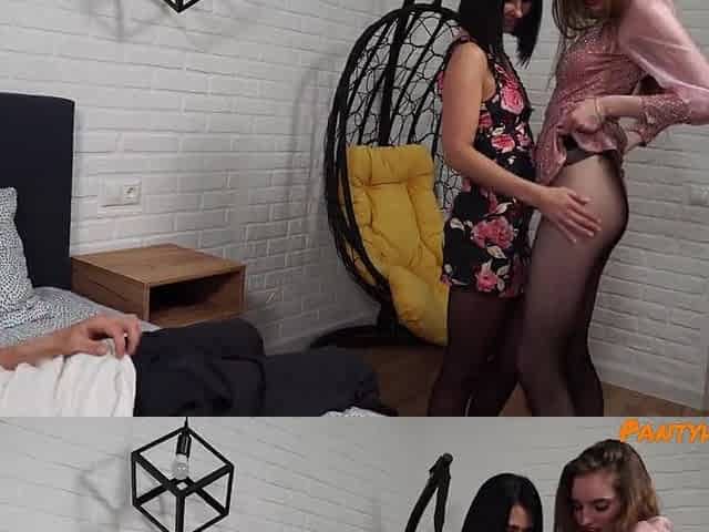 Slut Wife Eva and Lita Wear Hose For Dude