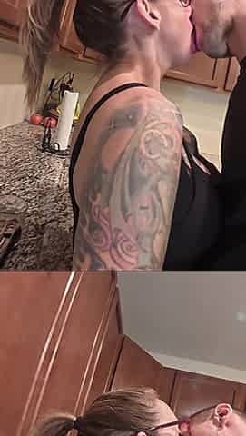 Fucking Your Busty Stepm in the Kitchen. Rough Creampie