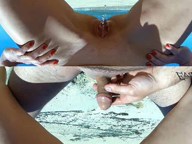 mother i'd like to fuck pees on my pissing penis on the beach