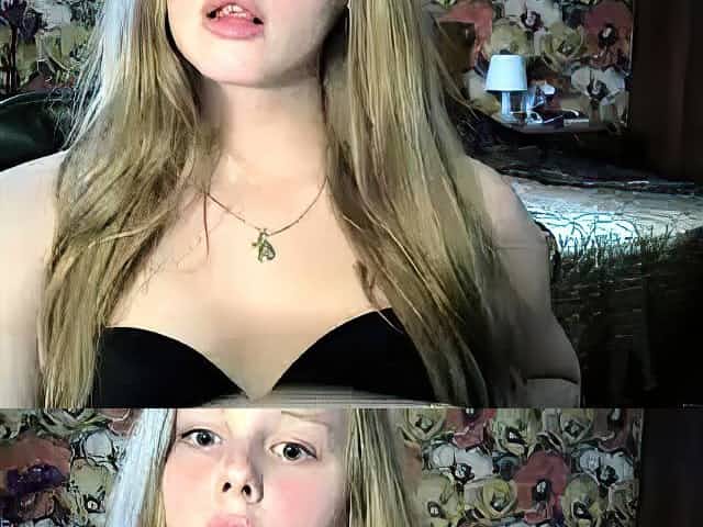 Sexy blonde milf striptease and solo teasing show