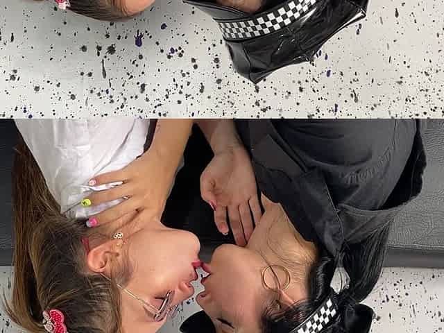 Horny Lesbian Between a Police Officer and a Sensual College Girl