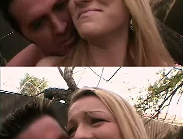 Jessica gets drilled doggie style in the back yard