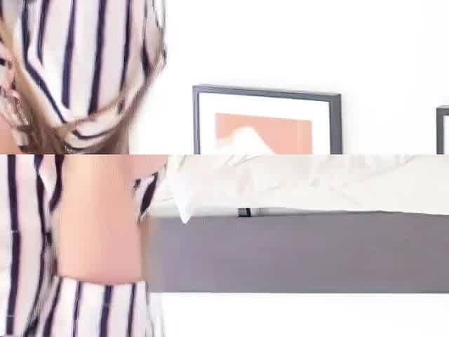Hardcore blonde she-male plays with fucktoys on her bed