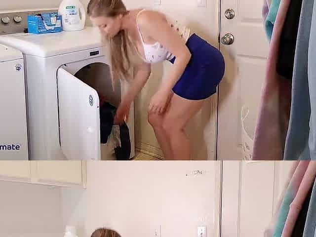 Step Mamma SHOCKED by Step Son's MASSIVE PENIS during the time that doing laundry - Britney Amber