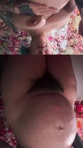37 Week Pregnant Elizabethhunny Belly Lotion Rubbing