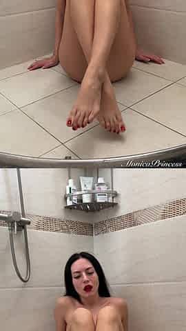 Peeing Through My Panties and Without Them in the Shower