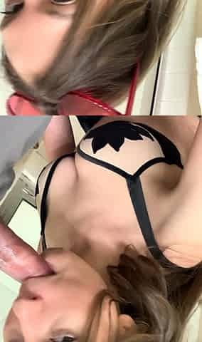 Real amateur college coed teens blowjob cumshot
