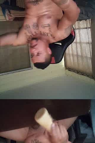 Hawt Latino Thug Screwing Pocket Snatch and Cumming On Himself
