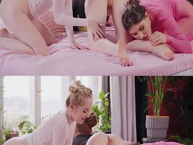 Sensuous Young Babes Enjoying Hot Lesbian Threeway Fun