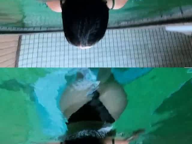 Hot Brunette's Naughty Motel Pool Solo Show
