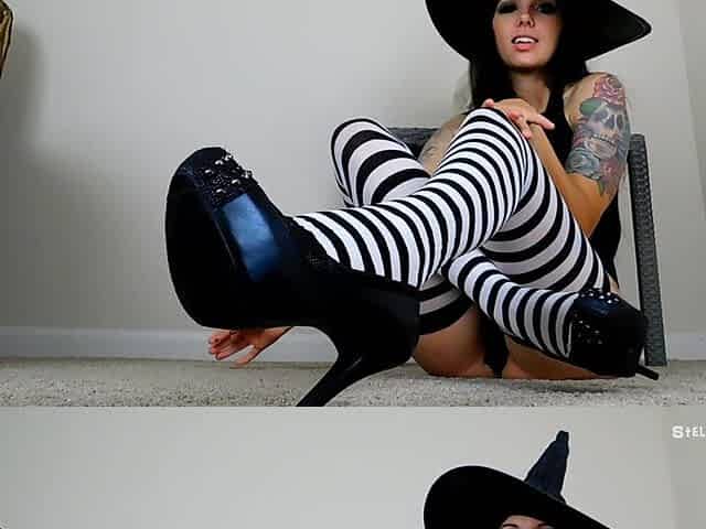 Striped Sock & Feet JOI Naughty Witch