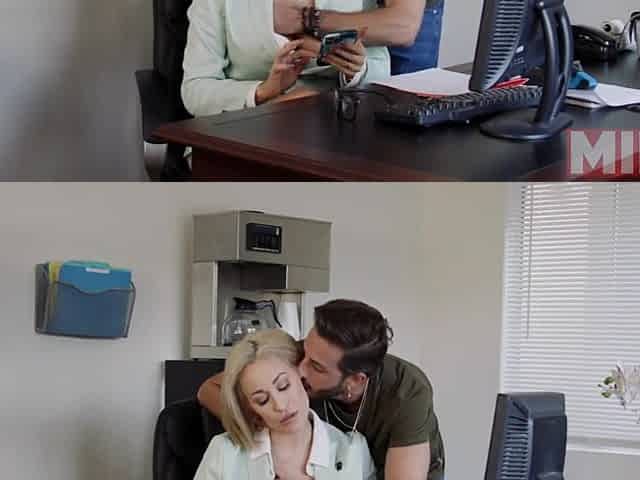 Wild fuck with my hot busty stepmom Ryan Keely while she's working