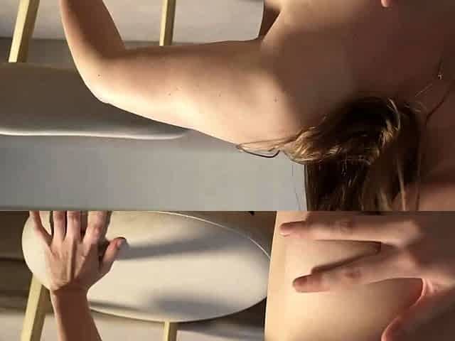 Amateur teen babe with big boobs sucks dick on webcam