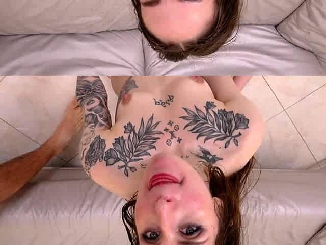 Amateur brunette teen blowjob and cumshot