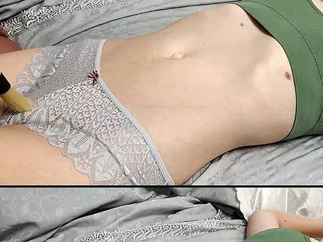 Paint Brush and Long Foreplay with Petite Skinny Wife