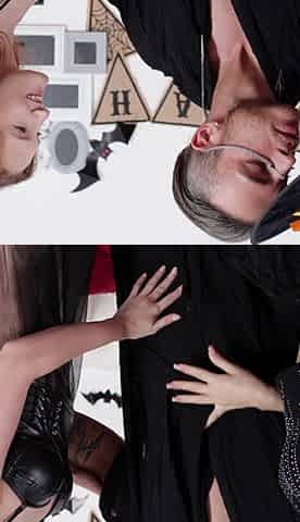 Baby Doll, Lia Borg - 4K - FFM Anal Threesome for Halloween