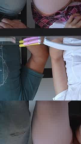 Classmates Make Each Other Cum During Class Exam