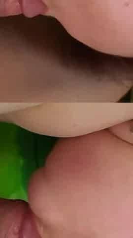 Huge brunette bitch fucked with toys and cock