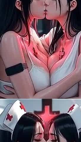Kiss Video, Cute Nurse Women Kissing Together