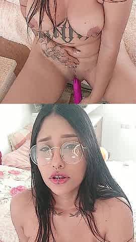 Undressed Schoolgirl Banging Soaked Vagina With Large Toy