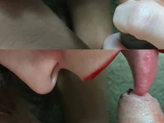 Ultra Close Up HD Licking and Coaxing Flabby Jock to Hardness