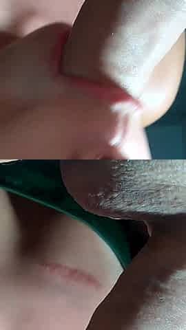 First closeup cum swallow