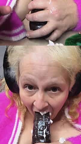 Whipcreamed Foot Creampie Into Her Eyes