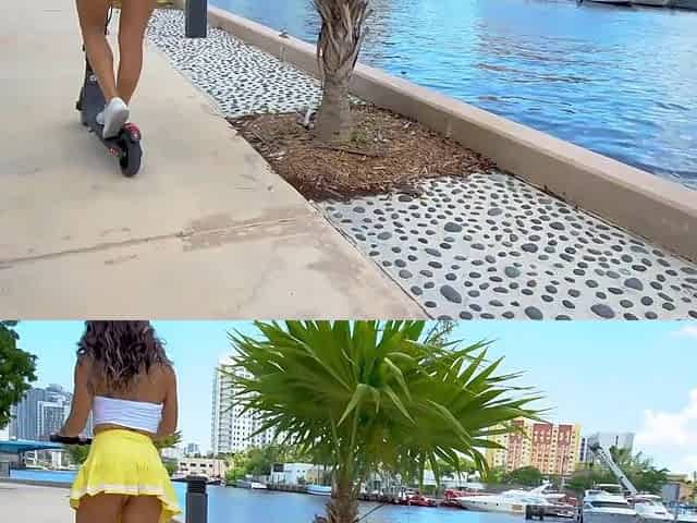 Young Brunette Evelin Stone Gets Pounded Hard After Scooting By The Waterfront