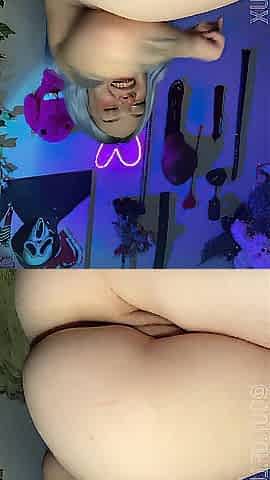 Stuffing my taut pink vagina full until I leak cream