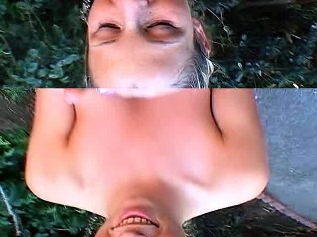 Brunette with foot fetish rubs big dick with her feet in POV