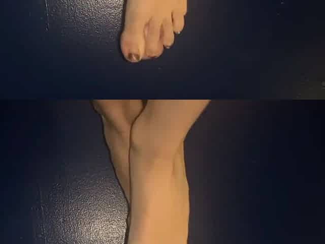 POV giving a knotty vibrator a footjob