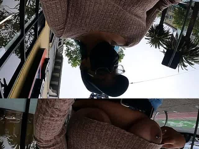 outdoor street underboob
