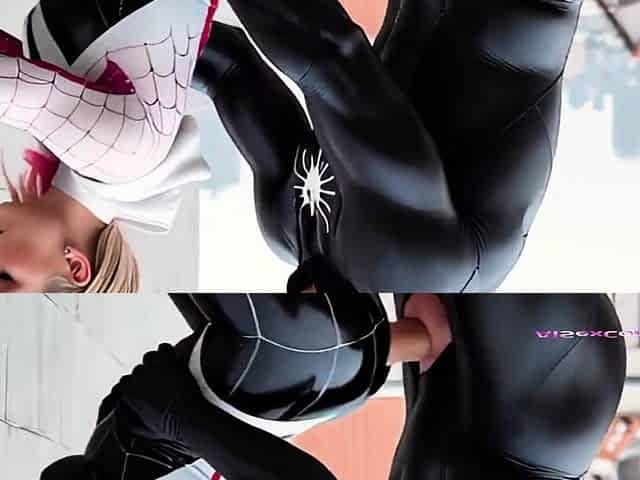 Sexy Spider-Babe backdoor get filled - her face glazed (AI)
